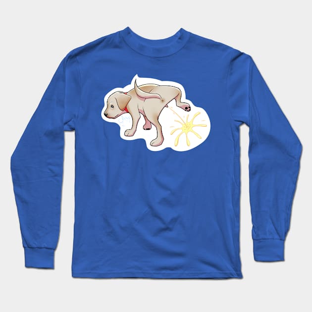 Peeing pup Long Sleeve T-Shirt by DrCuervos